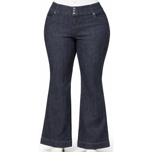Z. Cavaricci Denim - Z Cavaricci Dark Wash Bootcut Flare Low Rise Jeans Women’s 24 Stretch Denim